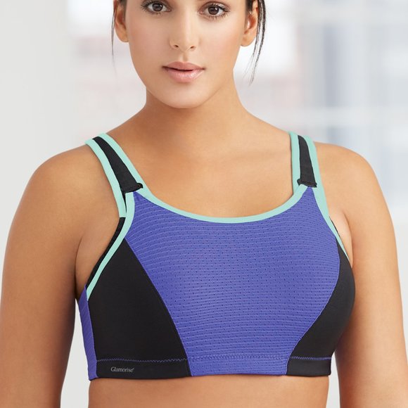 Set of 3! 44D Glamorise SPORT Bra (DOUBLE-LAYER) Wicking (UNDERWIRED) PURPLE NEW - Picture 7 of 15